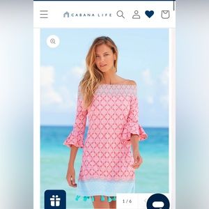 Cabana Life Coverlux Smocked Dress NWT